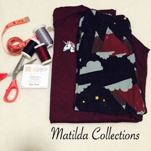 Lularoe Mountain Snow Cap OS Leggings